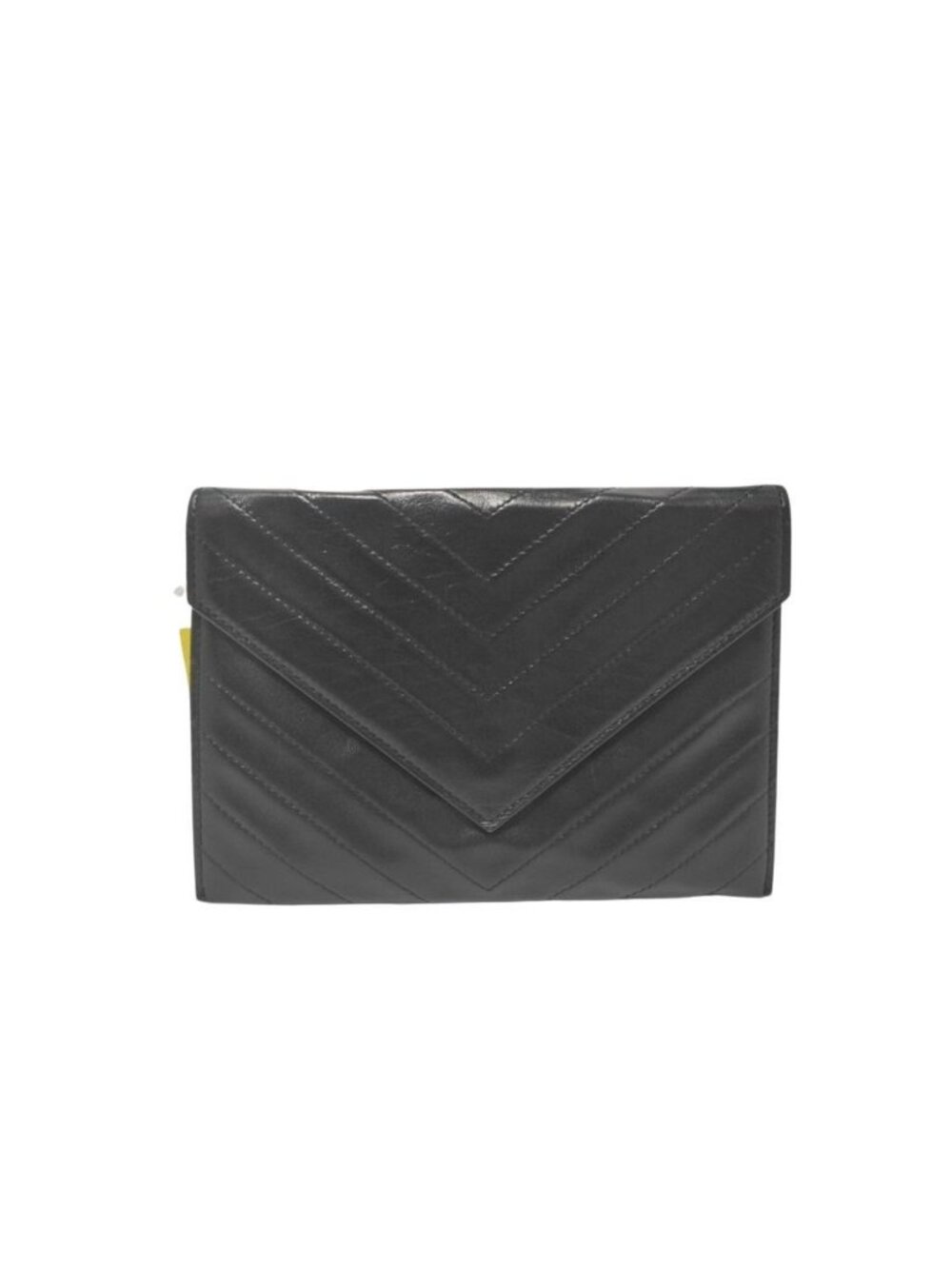 Saint Laurent Clutch Stitch Black Leather